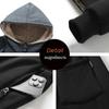 Winter Men Fleece Hooded Casual Sport Suits Man Jogger Run Outdoor Tracksuits Male Thick Sportwear Sets Two Piece Jacket Coat Pant