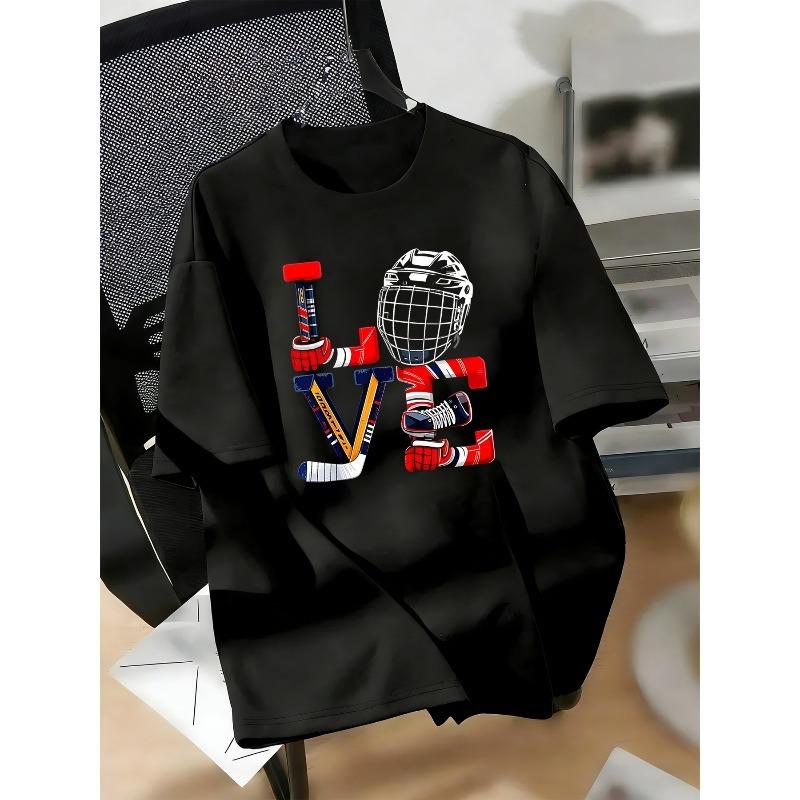 Kids Teens Hockey Exclusive Romance Graphic Short Sleeve Casual Summer T-Shirt