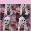 Ghost Female Latex Cosplay Mask With White Hair For Haunted Decorations House