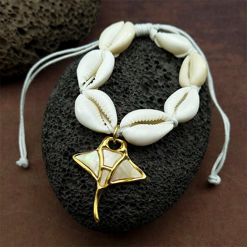 Sea Turtle Fish Crab Bracelet Necklace For Women Girls Hot Summer Manta Ray Bohemian Handmade String Rope Chains Female Jewelry