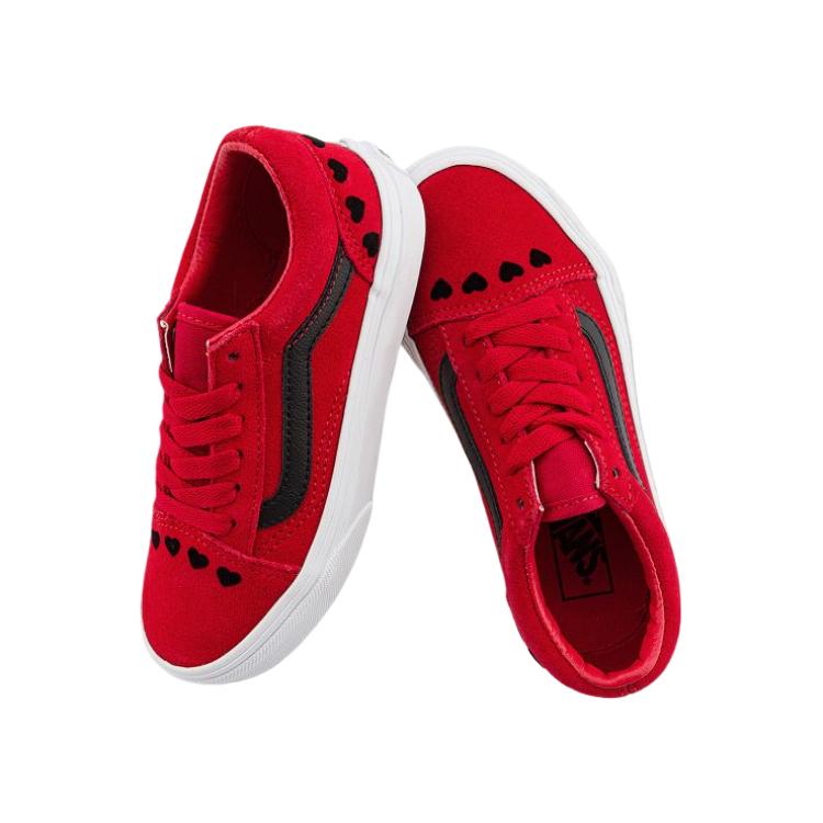 Vans Old Skool Casual Comfortable Versatile Fashion Low Top Kids Skate Shoes Kids Sneaker Red VN000CY8REB
