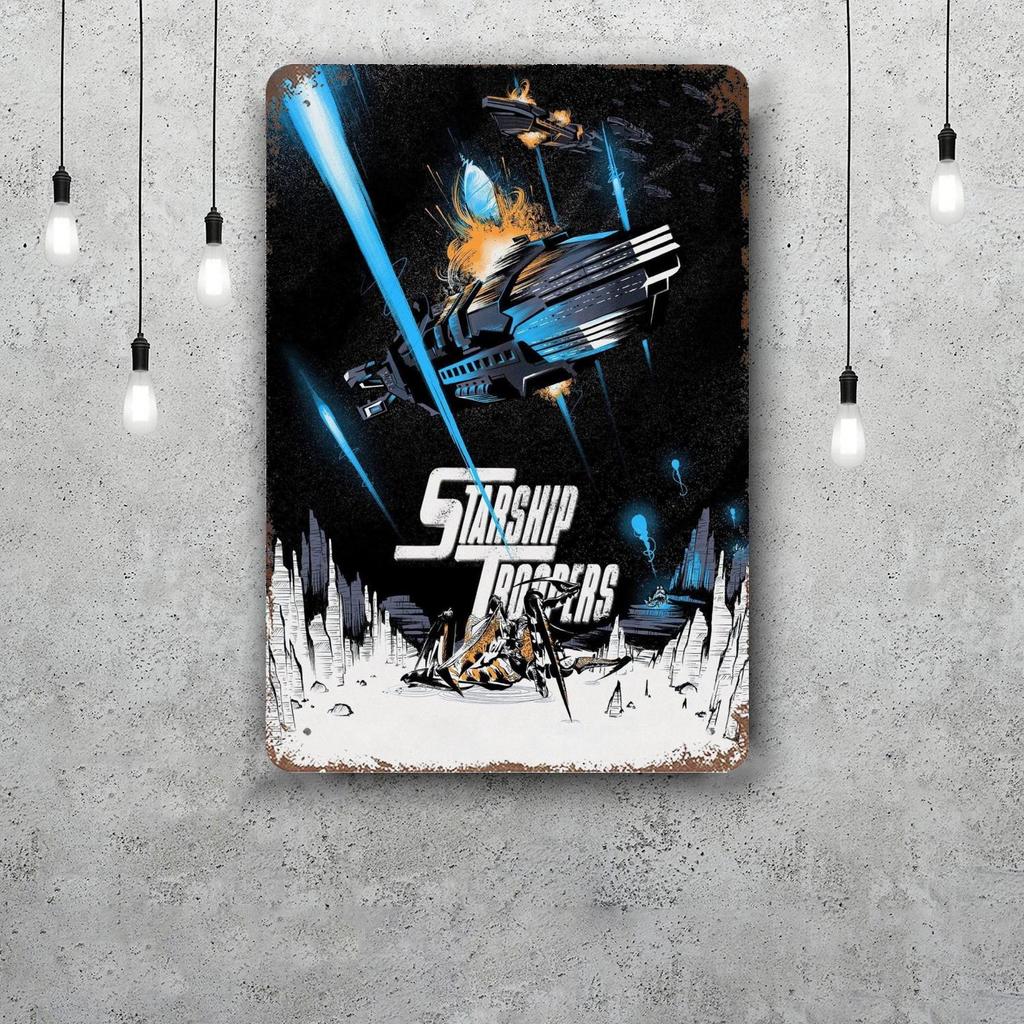 Starship Troopers Minimal Decor Poster Vintage Tin Sign Metal Sign Decorative Plaque for Pub Bar Man Cave Club Wall Decoration