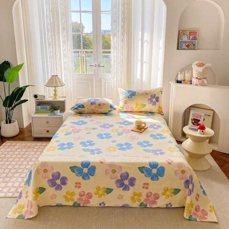 

Cotton Bed Flat Sheet for Double Bed Plain Solid Color Top Sheets Single/Queen/King Flat Bedsheets Home Bed Linen Sheets 120x230cm 1pc