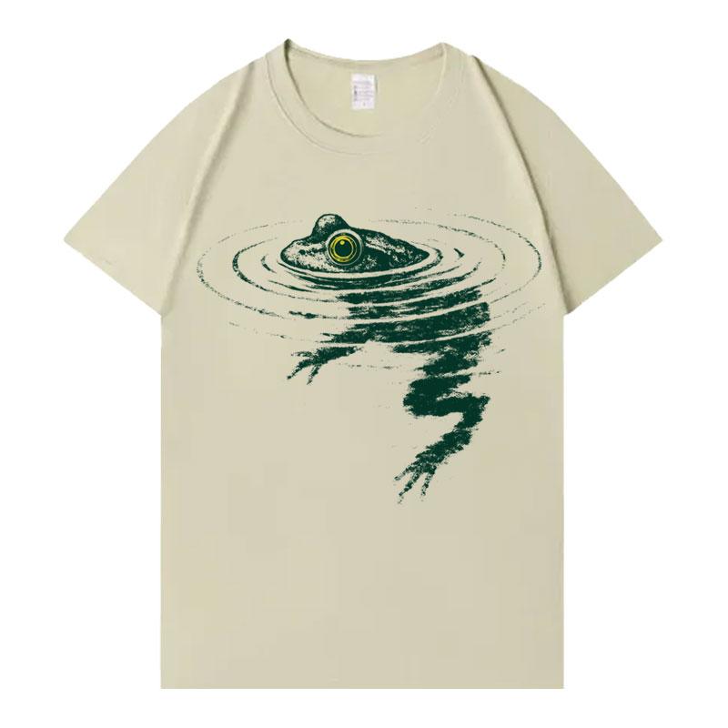 Funny Frog Meme Trendy Graphic Print Short Sleeve Tee Shirt Hot Sale Streetwear Unisex Women Harajuku Crewneck Tshrit Unisex