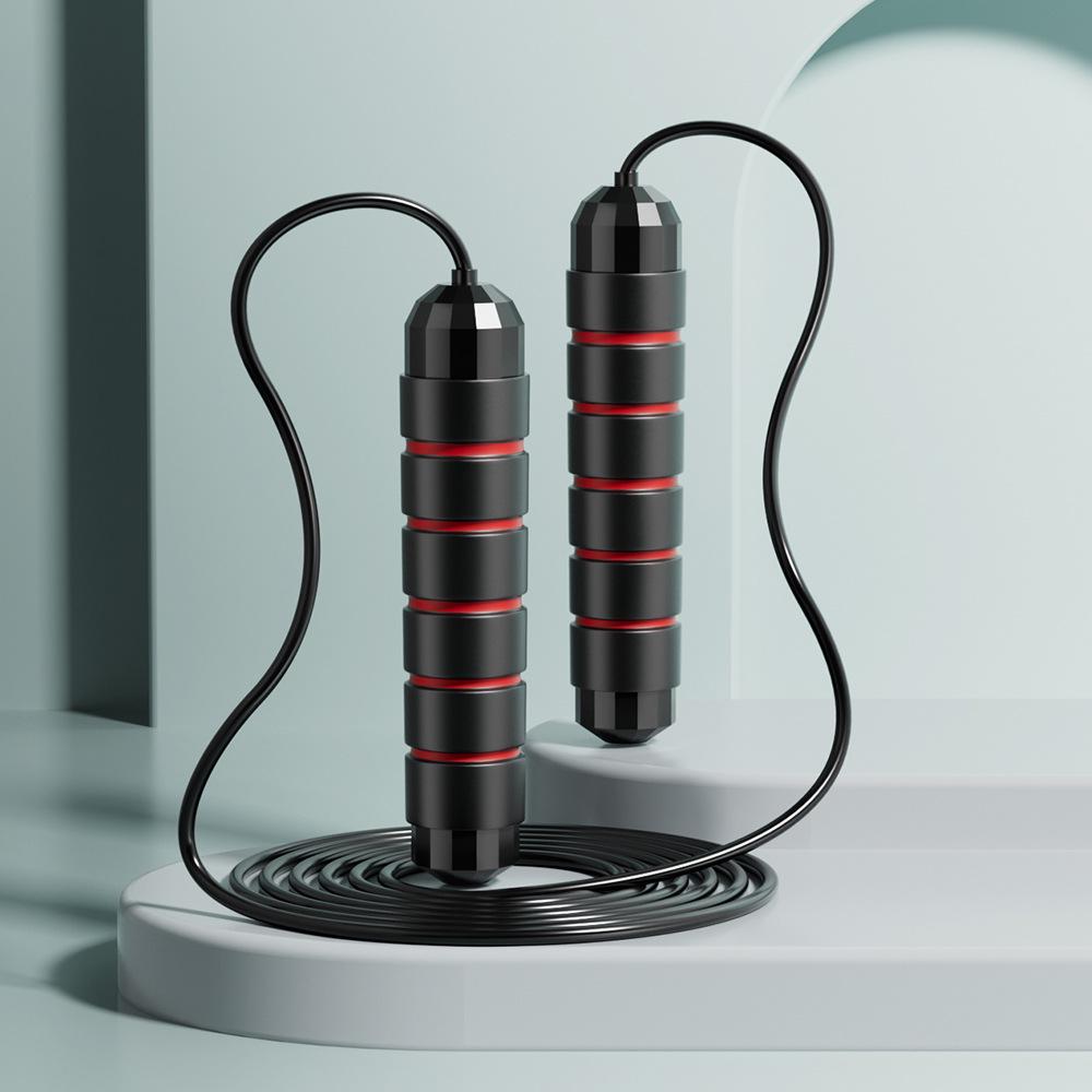Adjustable Weighted Steel Jump Rope for Adult Fitness with Bearings