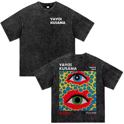 Saldi Estivi Artista Giapponese Yayoi Kusama Zucca T-shirt Lavata Vintage Y2K Uomo Donna Top Vintage Hip Hop Streetwear T-shirt Oversize