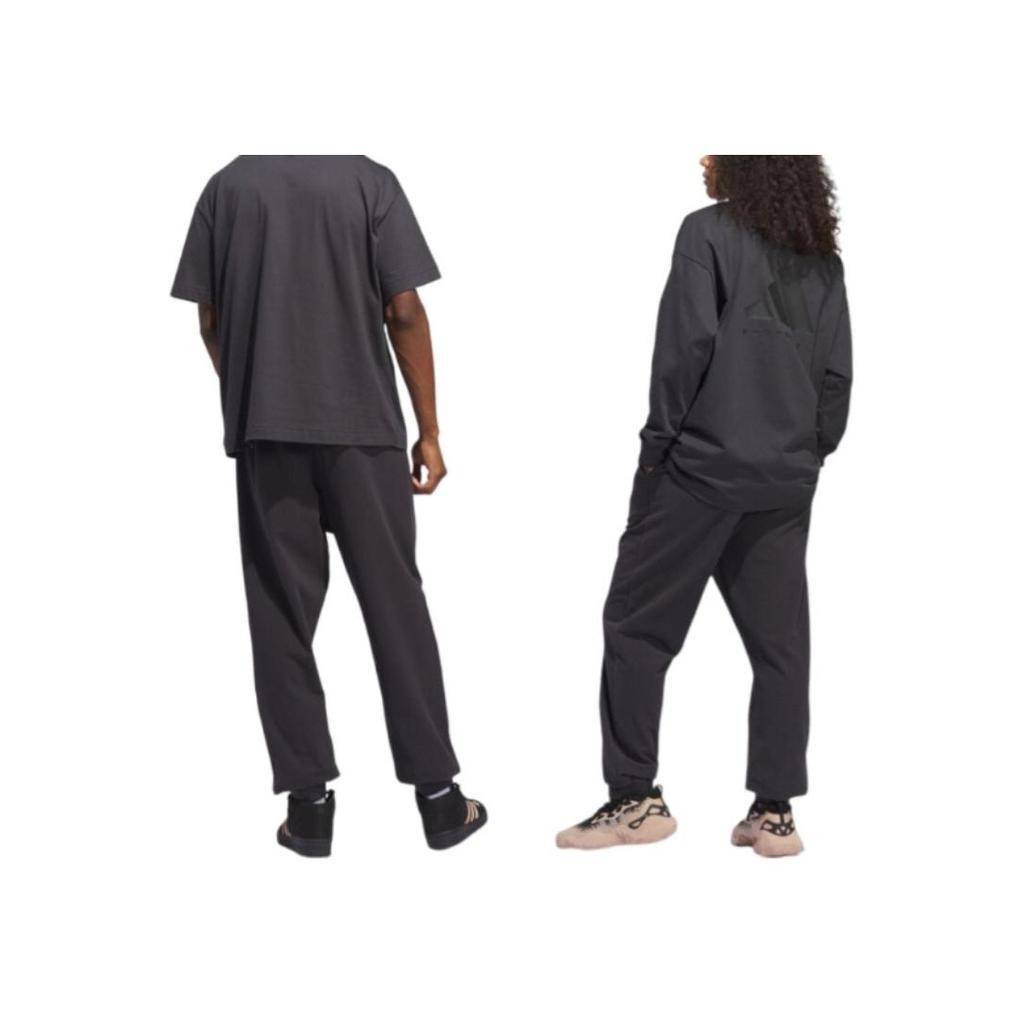 Adidas Solid Mid-Waist Drawstring Joggers Unisex Bottoms Carbon-Grey IT2474