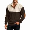 Men's Plus Size Corduroy Pullover Sweatshirt Casual Sporty Half Button Stand Collar Long Sleeve Top for Fall and Winter