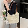 Spring New Style Women's Fashion Casual Single Shoulder Bag Hollow Lazy Style Handbag Woven Tote Bag