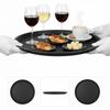 Anti-Slip Black Round Kitchen Serving Tray 41 Cm