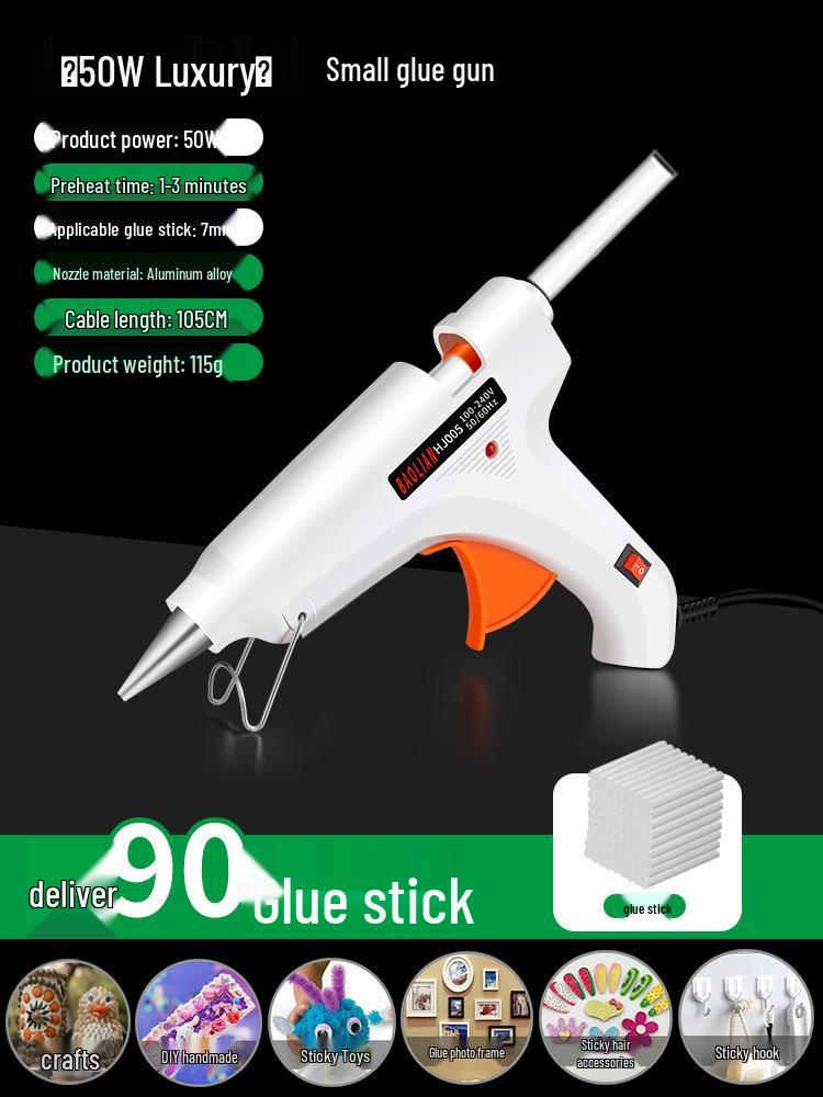 Compact High Viscosity Hot Melt Glue Gun with 7-11mm Glue Sticks
