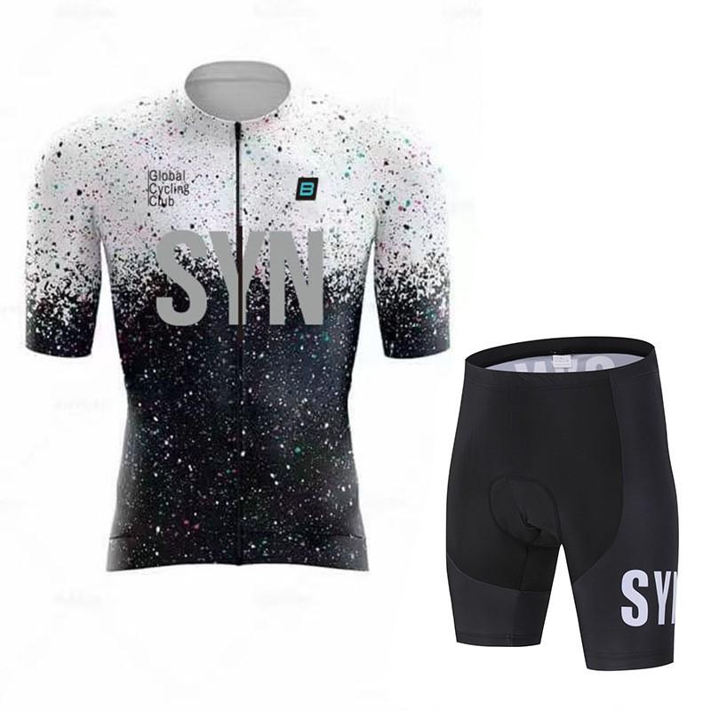 Mens Cycling Jersey Set Short Sleeve Quick Dry Breathable Bike Riding Kit Summer Compression Fit