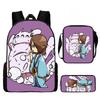 Backpack Naruto Children Set With Pencil Case And Versatile For School Trips Day