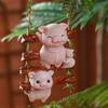 Cute Pig Statue Pendant Cartoon Miniatures Figurine Crafts Cat Climbing Vine Pendant  Outdoor