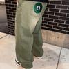 Y2K Street Matcha Džínové Kalhoty Kapsa Zelená Kulička Výšivka Džínové Kalhoty Londýnský High Street Trend Streetwear Unisex Volné Džíny