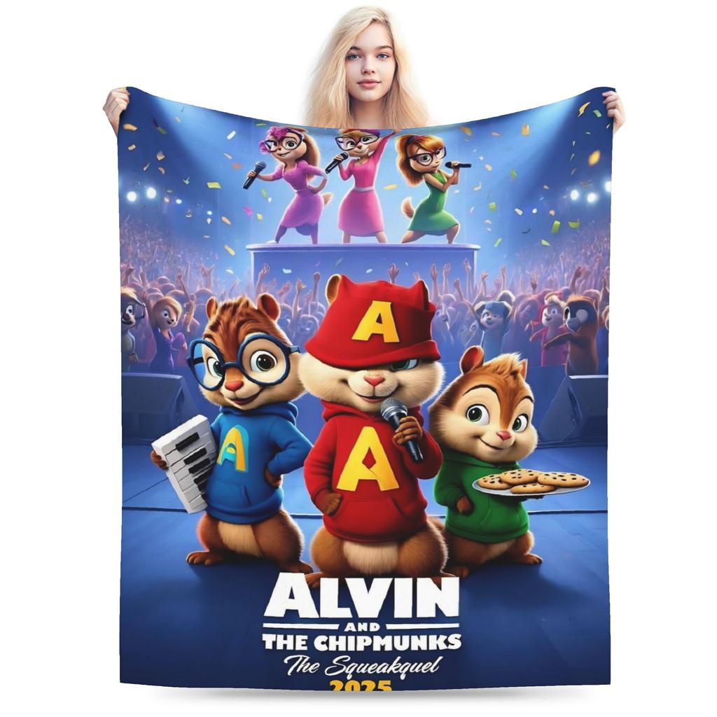 Super měkká deka Alvin a Chipmunkové Prémiový flanelový fleece Lehká přikrývka Teplé plyšové deky pro všechna roční období