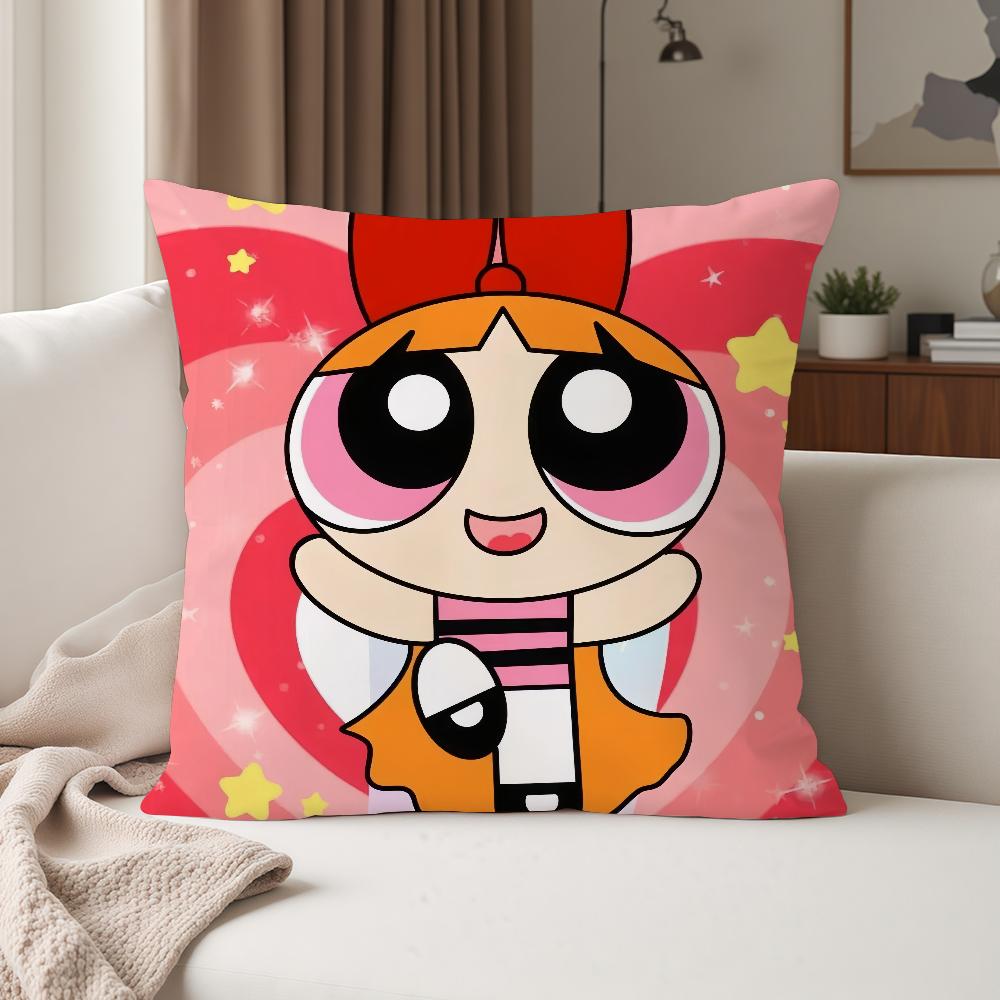 Anime The P-powerpuff Cute G-girls Pillow Case Suitable For Bedrooms Living Rooms Cars Home Decoration