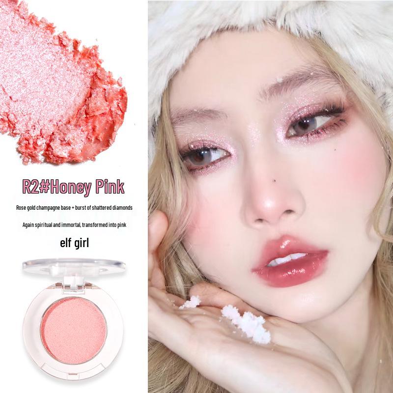 Xixi Silver Moon Highlighter Powder: Pearlescent Iridescent Korean-Style Eyeshadow & Contour Illuminating Powder