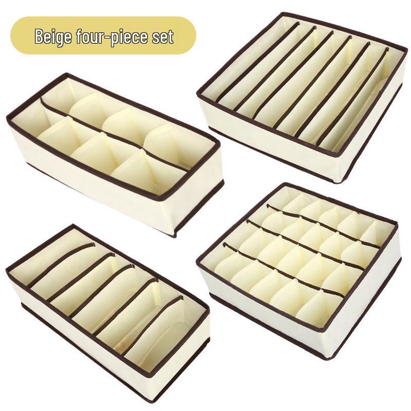 Cotton Linen Storage Box for Underwear, T-Shirts, Pants, Socks, and Bras - Dormitory Organizer