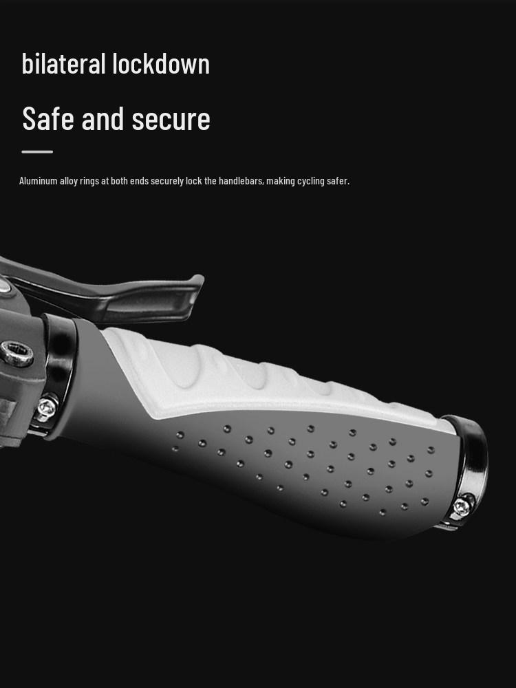 Aluminum Alloy Lock-on Non-slip Mountain Bike Handlebar Grips with Rubber Bar Ends