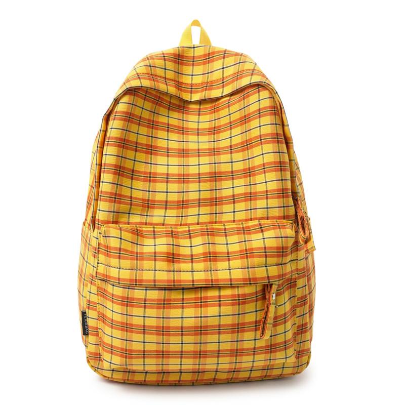 Vintage Plaid Student Schoolbag Women's Large Capacity College Style Backpack