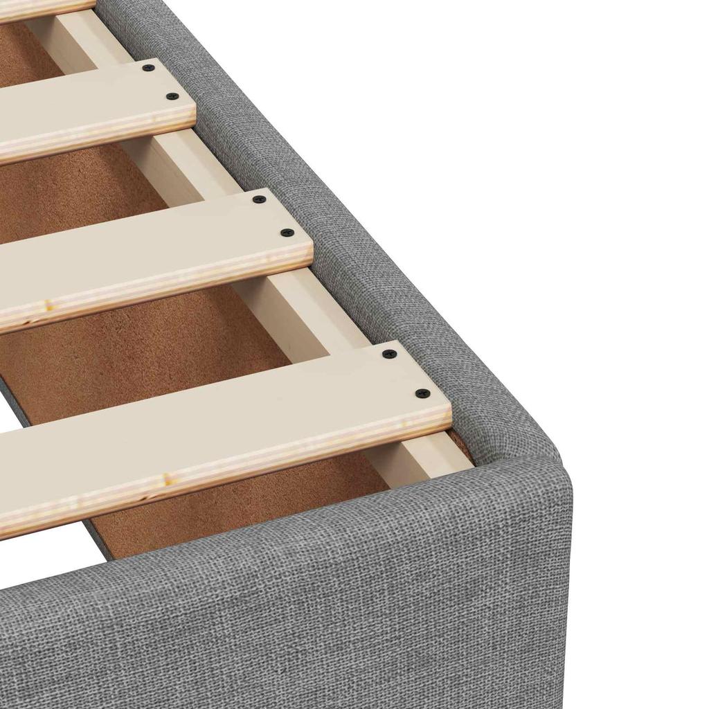 Box Spring Bed with Mattress Light Grey 120 x 200 cm Fabric