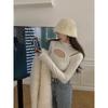 Slim-Fit Semi-High Neck Long-Sleeve Top for Women - 2024 Spring/Autumn/Winter Collection
