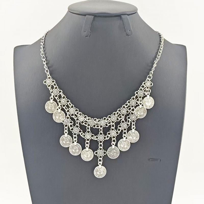 Boho Ethnic Head Chain With Alloy Coins Tassels Festival Costume Accessory
