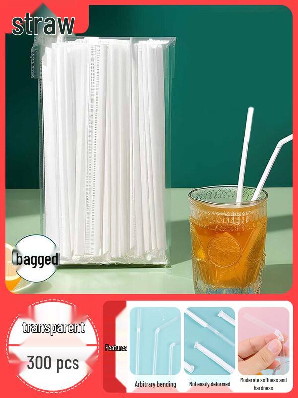 Individually Wrapped Disposable Plastic Straws