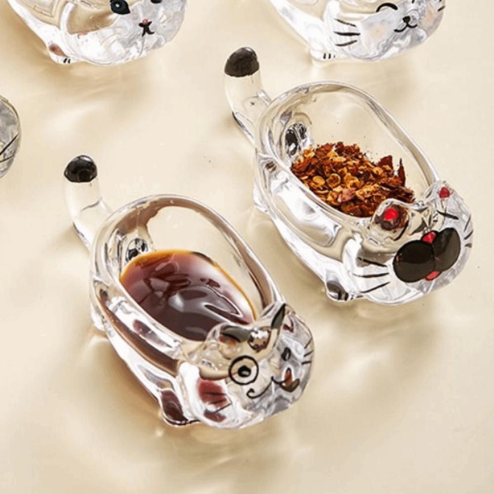 Transparent Seasoning Dipping Dish Creative Cute Sauce Dishes Glass Dipping Saucer Home Kitchen
