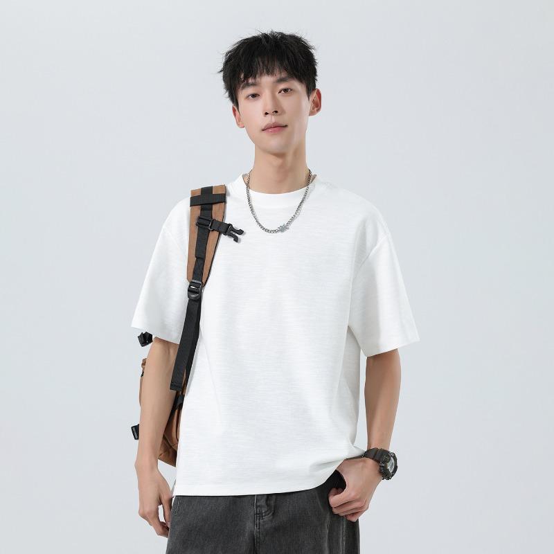 Men Waffle Knit Solid T Shirt Crew Neck Short Sleeve Loose Casual Minimal Texture Daily Street Summer Top