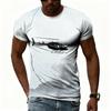 Summer Round Neck 3D Helicopter Pattern Print Top Fashionable Casual Short Sleeved Men's T-shirts