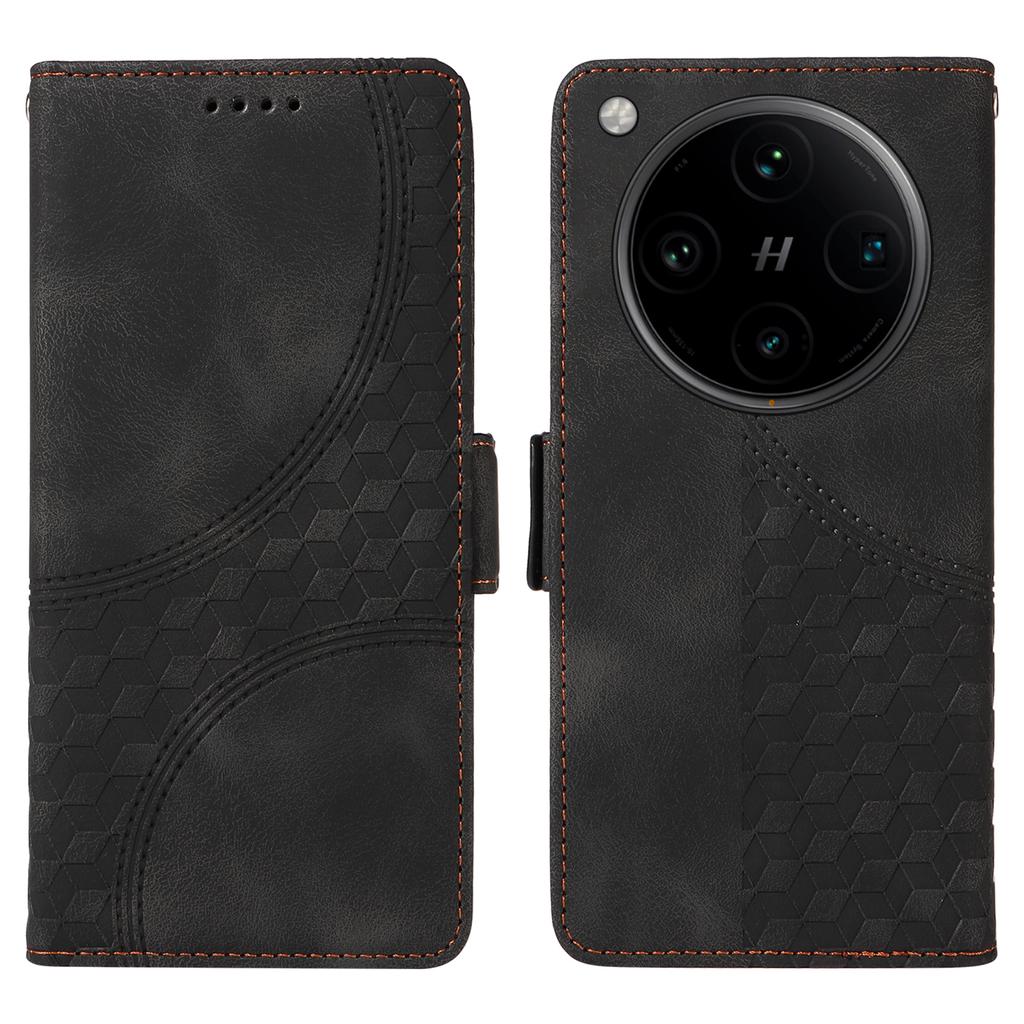 For Oppo Find X8 Pro 5G Case PU Leather Phone Cover Rhombus Starry Imprinted