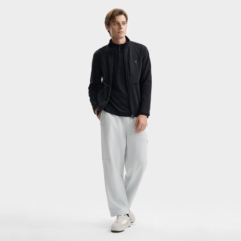 Fila White Simple Fashion Casual Versatile Fleece Warm Jacket Men Jacket Black F11M543502FBK