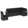 VidaXL Salon de Jardin avec Coussins 6 pcs, Canapés de Terrasse, Ensemble de Meubles de Patio, Mobilier d'Extérieur, Noir 3259255