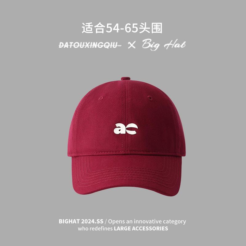 

Hat Women s Peaked Cap 2025 New Arrival Big Head Circumference Baseball Cap Women s Extra-Large Deepening Wide Brim Big Face Small Face Wine Red Regular 54-59cm