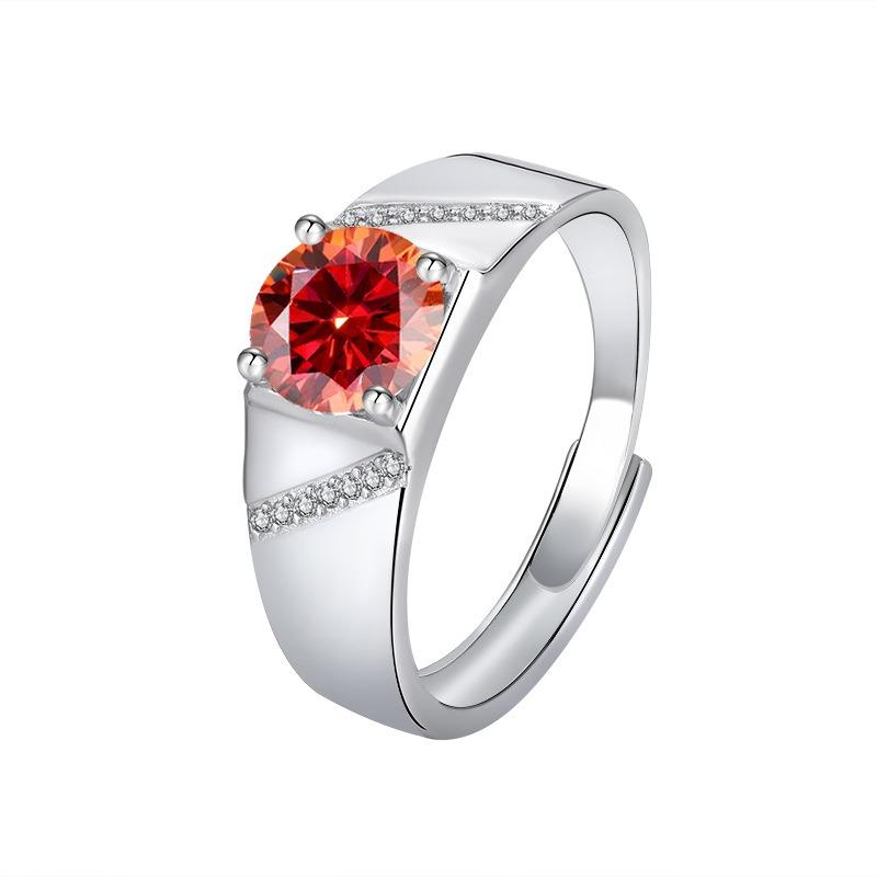Luxus Kupfer Eheringe Für Männer Frauen Feiner Schmuck 1 Karat 2 Karat Mehrere Farben Vvs1 D Moissanit Herrenring Dropshipping resizable&1CT