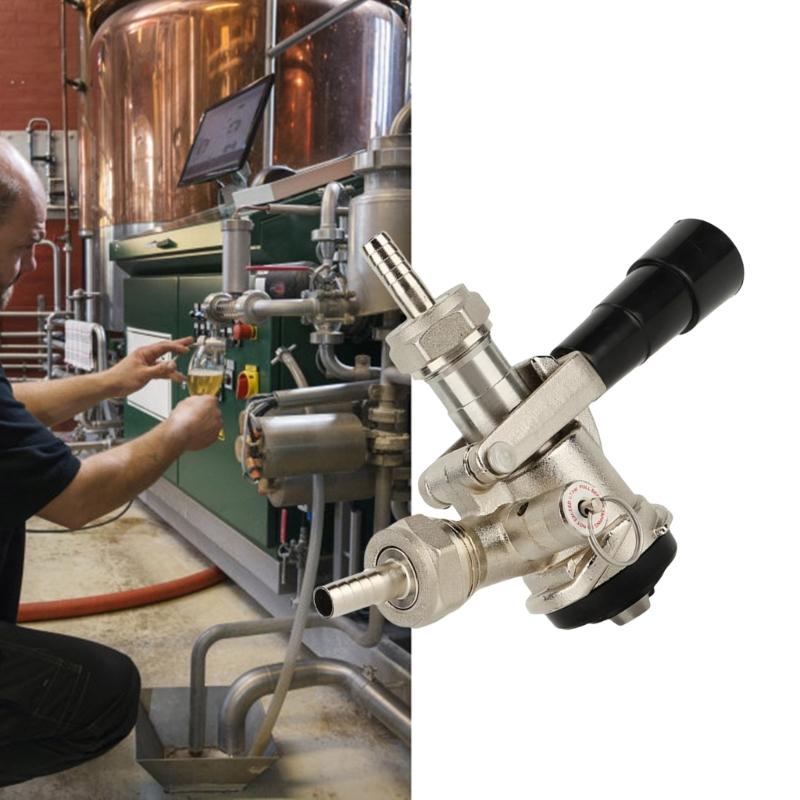 Kegs Couplers Draft Beer Dispensing Head Kegs Tap Dispenser Beer Kegerator Tap Beer Barbs Connectors Stainless Steel Texture