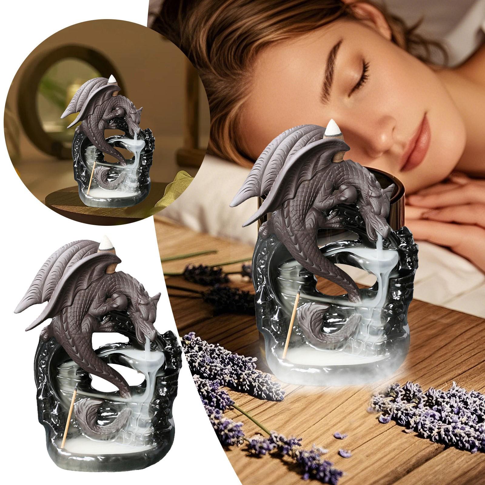 Wing Dragon Backflow Incense Burner Incense Burner Ceramic Dragon Backflow Incense Stick Holder Dragon Christmas Decorations And чёрный