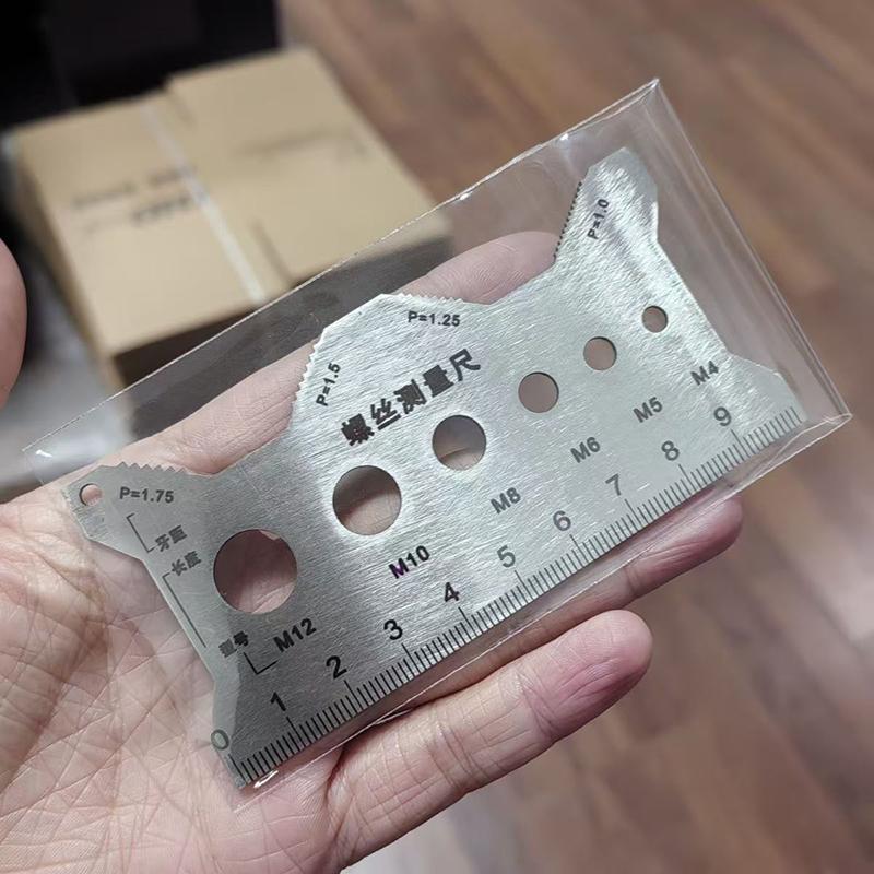 2/5/10Pcs Stainless Steel Bolt Gauge Thread Checker Flat Double-Sided Screw Measuring Device For Pattern Jewelry Watch