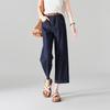 SOFSIL Women's Cotton Linen Blend Wide-Leg Cropped Jeans