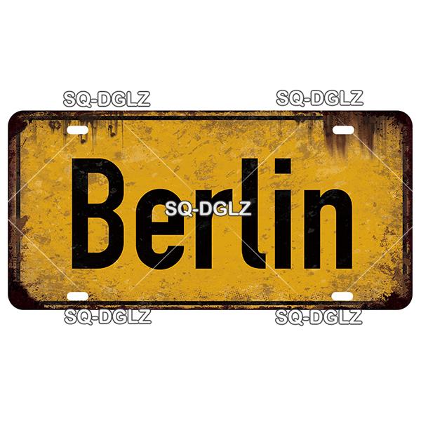 SQ-DGLZ Paris Bangde Road 15x30cm Plate Warning Tin Sign State Wall Decoration Metal Sign Home Decor Painting Plaques Art Poster