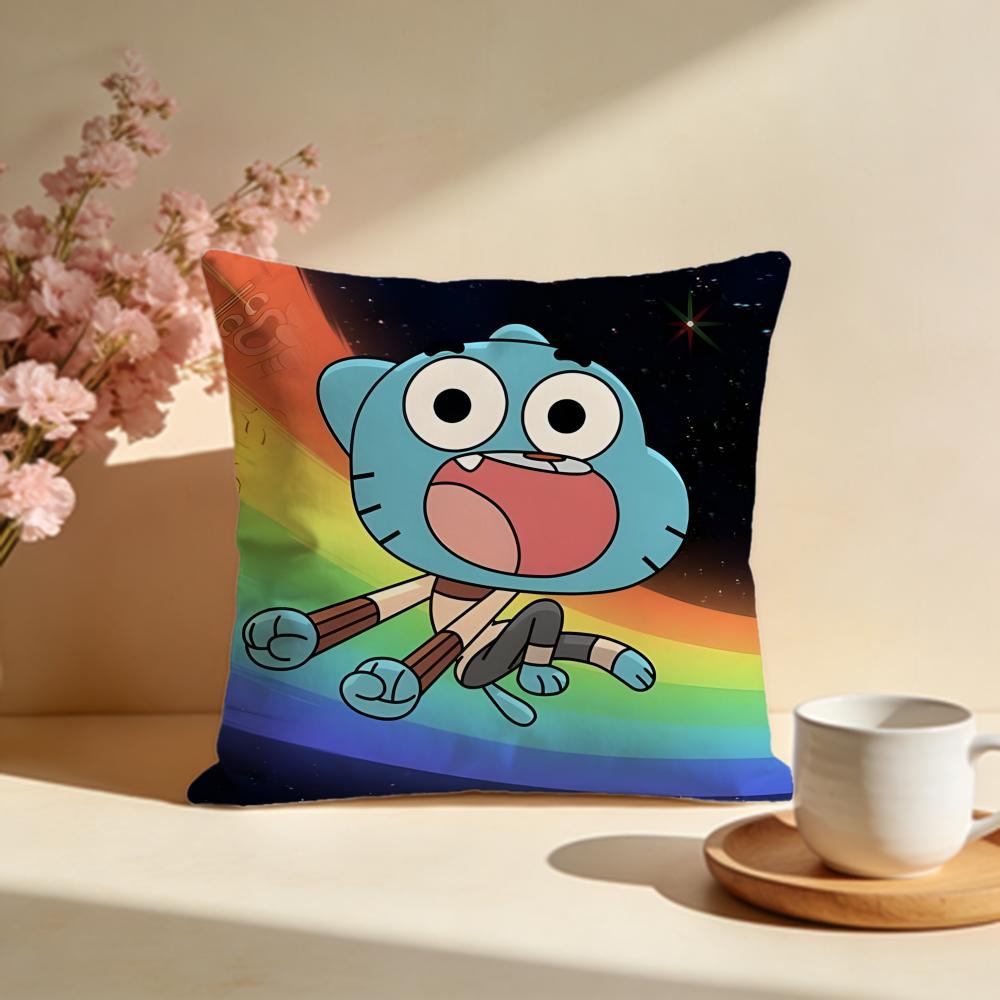 Stylish TThe Amazing World of Gumballable Cushion Cover Stylish Washable Pillow Cover Ideal for Couch Bedroom Car Decoration
