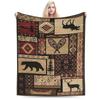 Warm Soft Blankets Girls Boys Airplane Travel Retro Bohemian Woven Pattern   Blanket  For Couch Chair Fashion Sofa Bed Cover