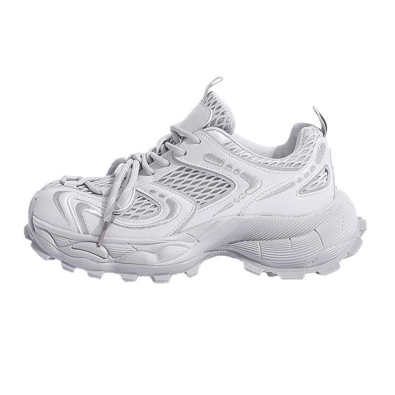 Summer single net breathable thick-soled muffin dad shoes women 2025 new European products versatile and small fashion sports shoes