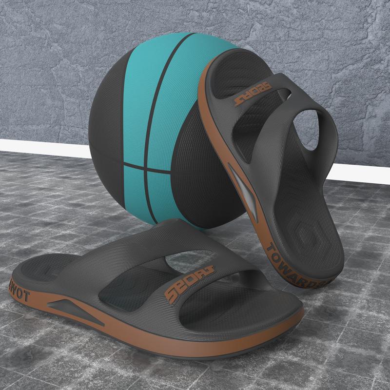 Slippers men's summer wear fashion casual sandals soft-soled outdoor beach shoes one-word slippers household