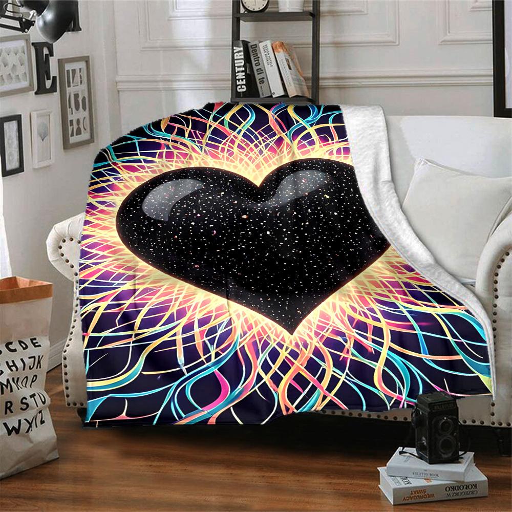 1 Stück Kosmisches Herz Decke Warm, Gemütlich Und Weich, Geeignet für Sofas, Betten, Autos Und Bürogebrauch. Perfekt für Camping Und Reisen, Was sie zu einem Tollen Geschenk macht f