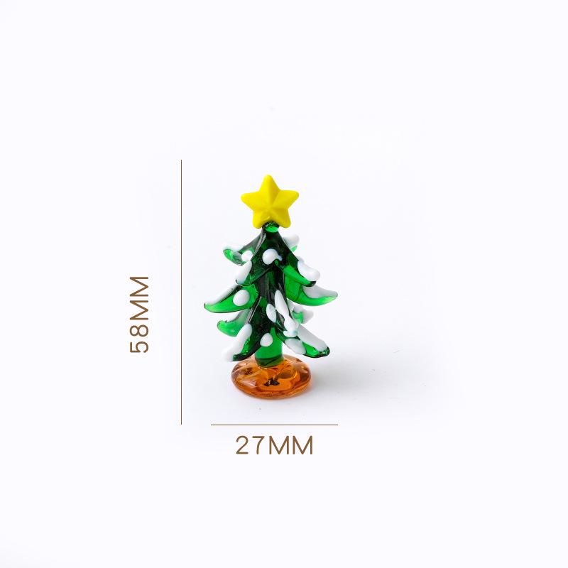Creative Santa Claus Mini Christmas Tree Glass Ornament