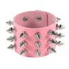 2pcs/set Adjustable Punk Goth Bracelet Wide PU Leather Bangle Leopard Wristband  Harajuku