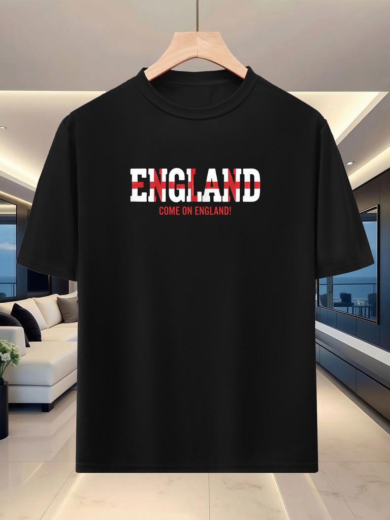 Unisexs Summer Roundneck Shortsleeve Casual Sportswear National English Theme Series Printed Tshirt England